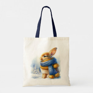 Cozy Winter Bunny Rabbit Tote Bag