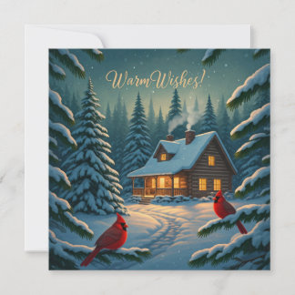 Cozy Winter Cabin Christmas Card