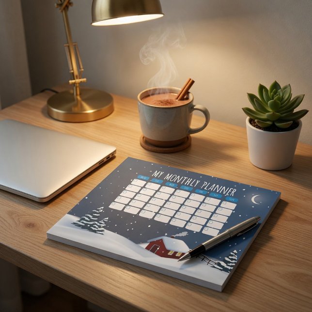 Cozy Winter Cabin Notepad | Snowy Night Stationery (Creator Uploaded)