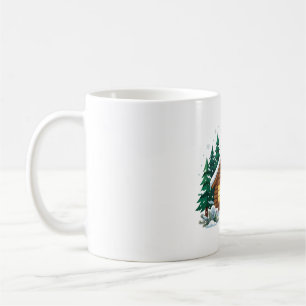 Cozy Winter Cabin Snowfall Christmas Art Coffee Mug
