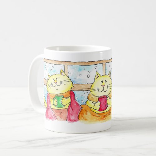 Cozy Winter Cats MUG by Nicole Janes