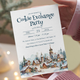 Cozy Winter Christmas Cookie Exchange Party Invitation