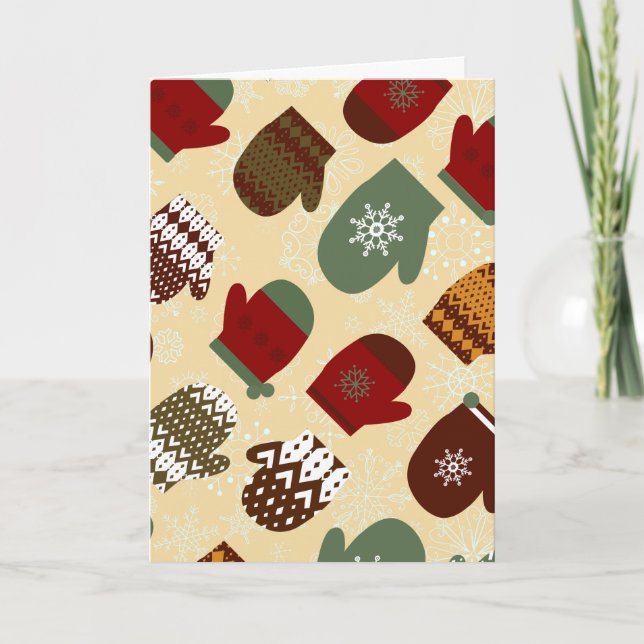 Cozy Winter Christmas Holiday Mittens (Front)