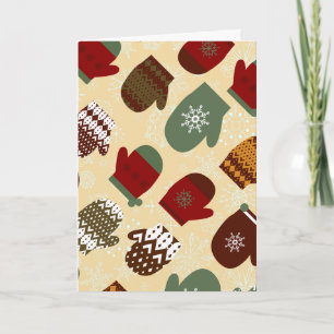Cozy Winter Christmas Holiday Mittens Card