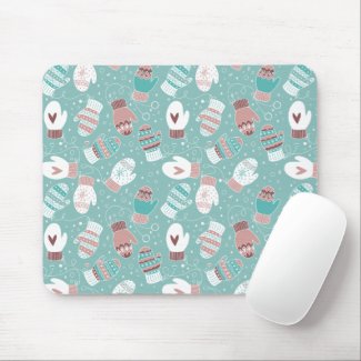 Cozy Winter Christmas Mittens Pattern in Mint