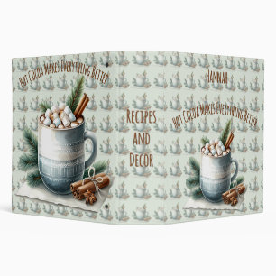 Cozy Winter Cocoa Marshmallow Scene 3 Ring Binder
