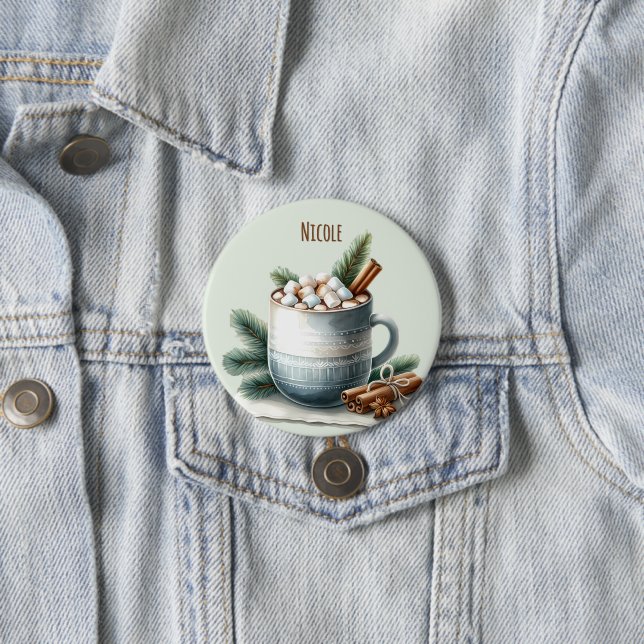 Cozy Winter Cocoa Marshmallow Scene Button (In Situ)