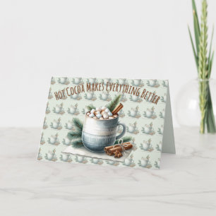 Cozy Winter Cocoa Marshmallow Scene Card