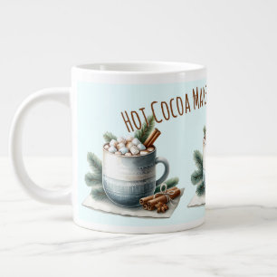 Cozy Winter Cocoa Marshmallow Scene Giant Coffee Mug