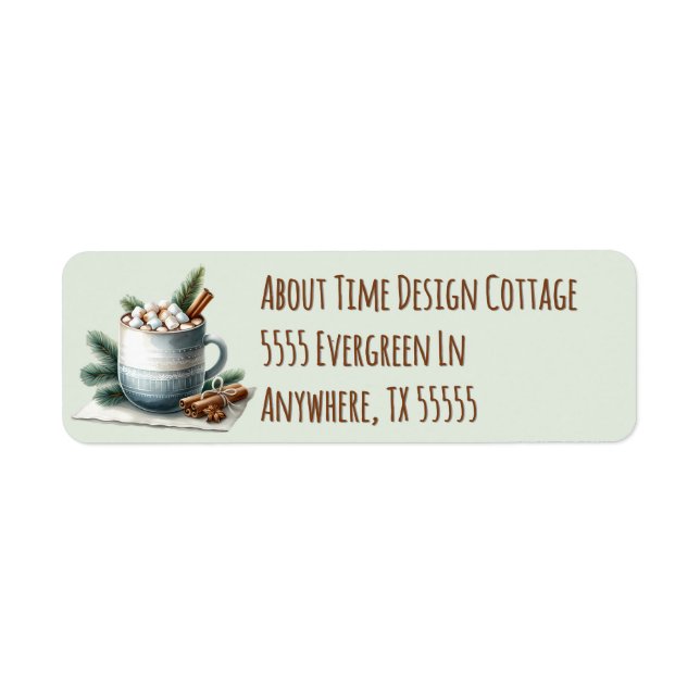Cozy Winter Cocoa Marshmallow Scene Label (Front)