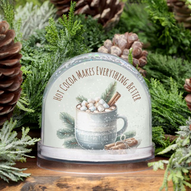 Cozy Winter Cocoa Marshmallow Scene Snow Globe (Winter)