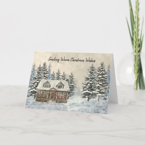 Cozy Winter Cottage Christmas Card