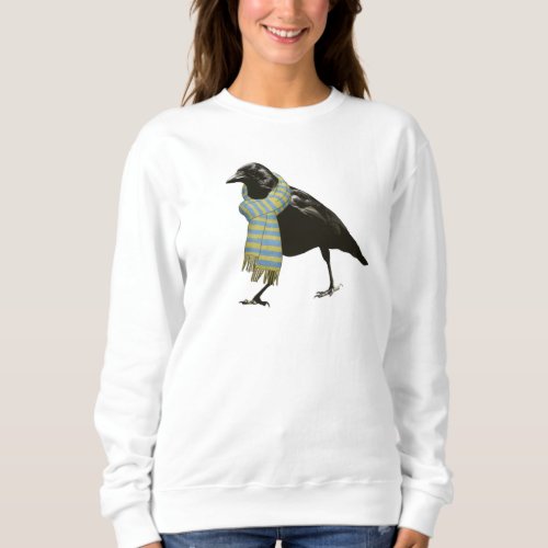 Cozy Winter Crow Black Bird Warm Scarf Cute Raven Sweatshirt