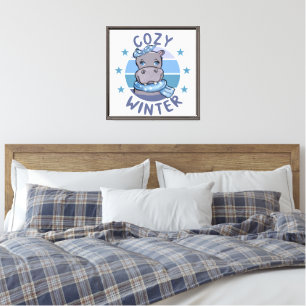 Cozy Winter Cute Animal Canvas Print