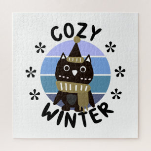 Cozy Winter, Cute Owl Jigsaw Puzzle