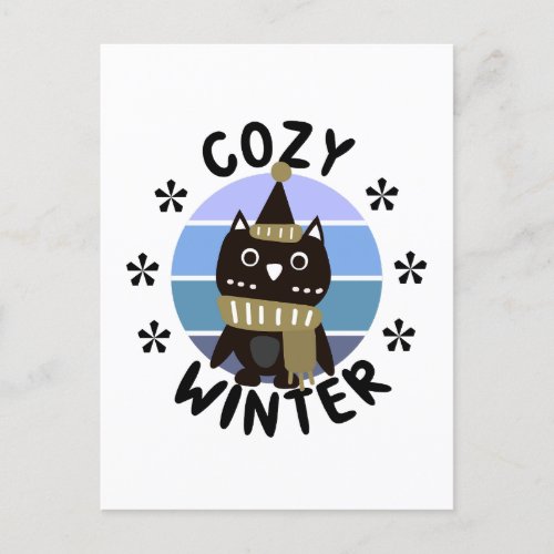 Cozy Winter Cute Owl Postcard