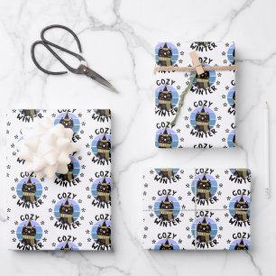 Cozy Winter, Cute Owl Wrapping Paper Sheets