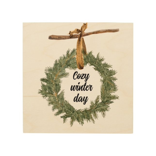 Cozy Winter Day Wood Wall Art (Front)