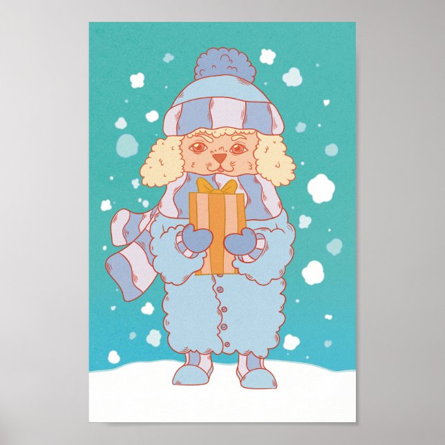 Cozy Winter Dog Poster (Front)