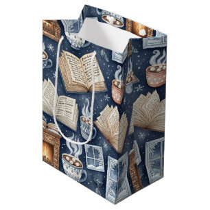 Cozy Winter Evenings – Hot Cocoa, Books, Firelight Medium Gift Bag