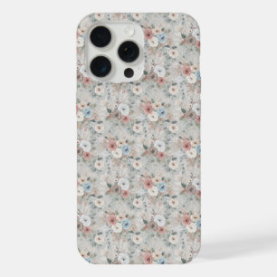 Cozy Winter Floral Pattern iPhone 15 Pro Max Case