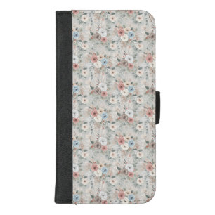 Cozy Winter Floral Pattern iPhone 8/7 Plus Wallet Case