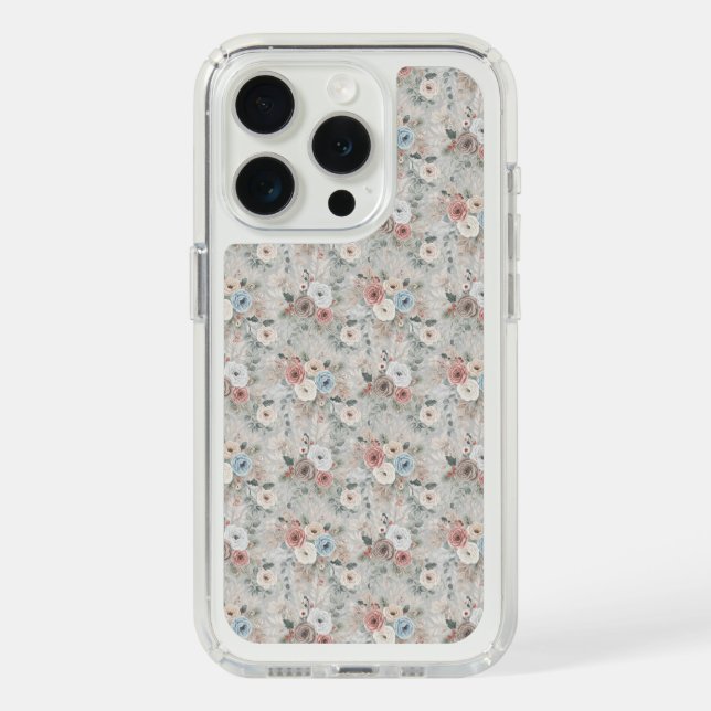 Cozy Winter Floral Pattern Speck iPhone Case (Front (White Titanium))