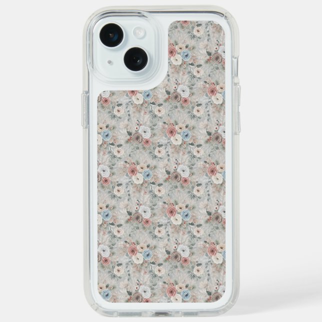 Cozy Winter Floral Pattern Speck iPhone Case (Front (White))