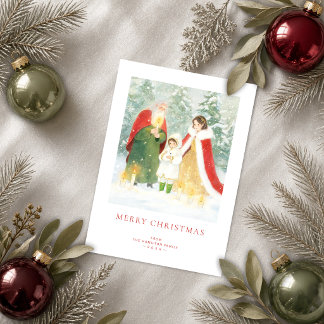 Cozy Winter Forest Christmas Nordic Scene TMF26 Holiday Card