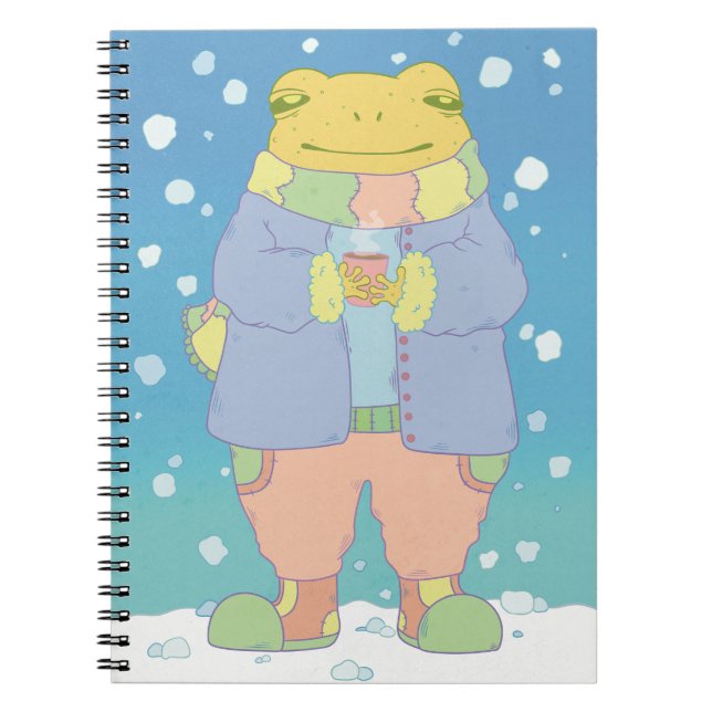 Cozy Winter Frog Notebook (Front)