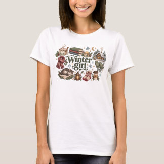 Cozy Winter Girl Aesthetic Cute Cottagecore Appare T-Shirt