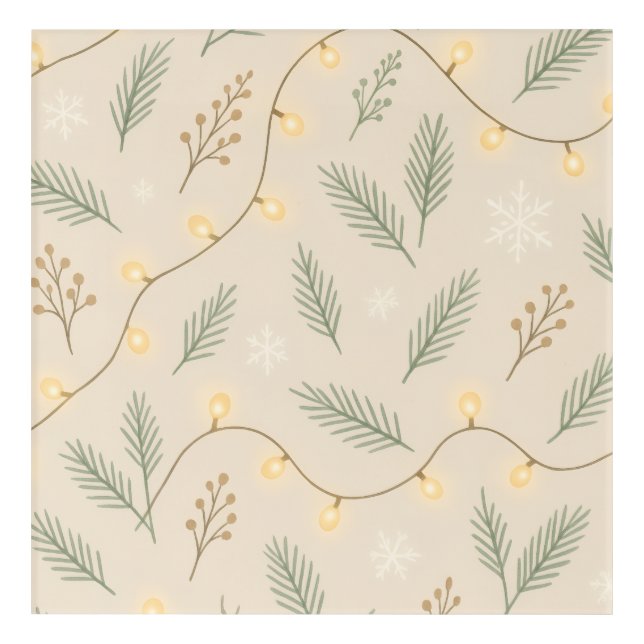 Cozy Winter Glow - Minimalist Holiday Pattern Acrylic Print (Front)