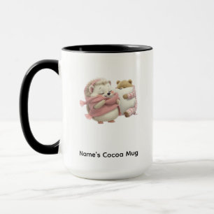 Cozy Winter Hedgehog Bear Personalized Mug