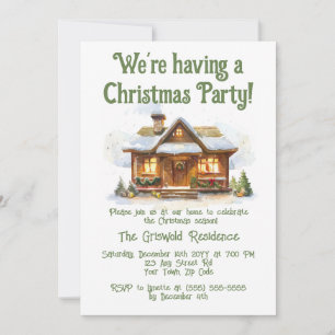 Cozy Winter Home Christmas Invitation