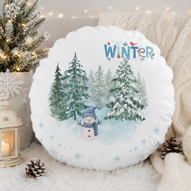 Cozy Winter Home Décor  Round Pillow (Creator Uploaded)