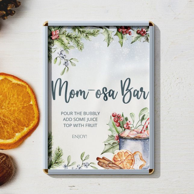 Cozy Winter Hot Cocoa Baby Shower Mom-osa Bar Poster (Creator Uploaded)