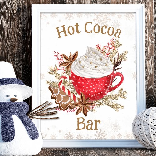 Cozy Winter Hot Cocoa Bar Cookies Christmas Poster