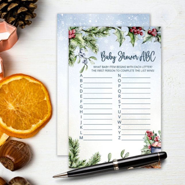 Cozy Winter Hot Cocoa Snowly Baby Shower ABC game (Creator Uploaded)