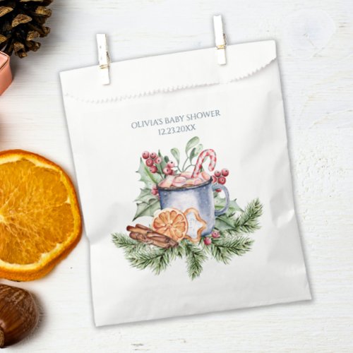 Cozy Winter Hot Cocoa Snowly Baby Shower Favor Bag