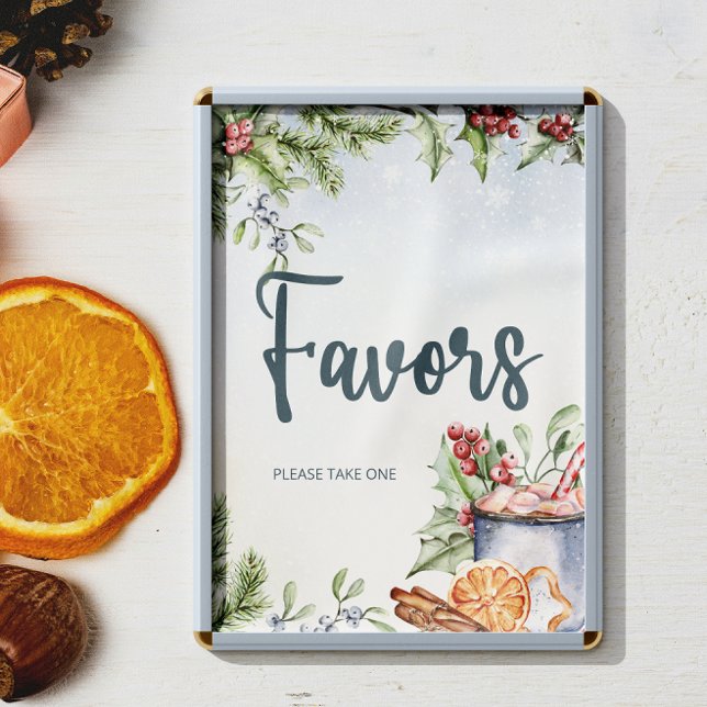 Cozy Winter Hot Cocoa Snowly Baby Shower Favors Poster (Creator Uploaded)