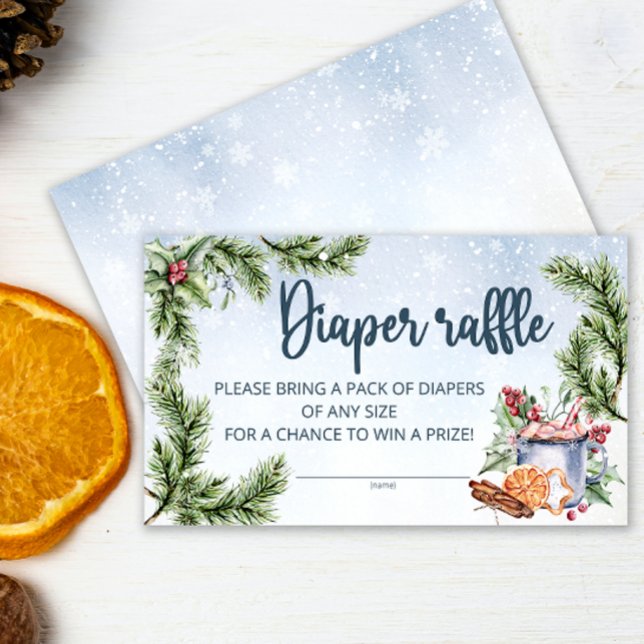 Cozy Winter Hot Cocoa Snowly diaper raffle ticket Enclosure Card (Creator Uploaded)
