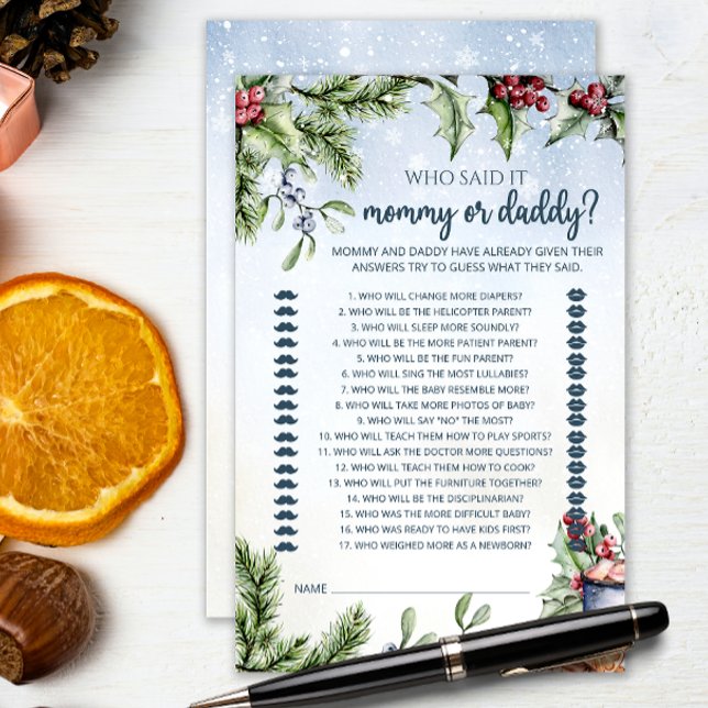 Cozy Winter Hot Cocoa Who Said It Mommy Daddy Game (Creator Uploaded)