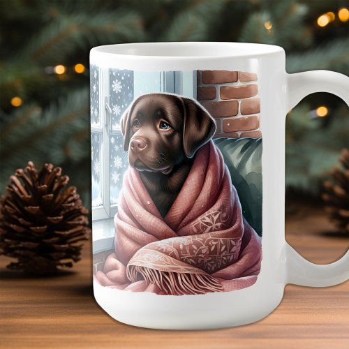 Cozy Winter Labrador Retriever Christmas Puppy Dog Coffee Mug