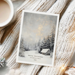 Cozy Winter Lanscape Christmas Holiday Card