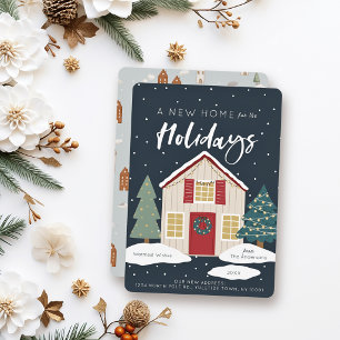 Cozy Winter Lights New Home Christmas Holiday Card