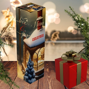 Cozy Winter Love Joy Festive Christmas Wine Box