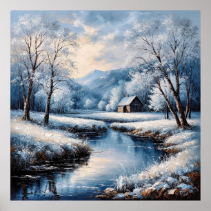 Cozy Winter Mountain Nature for Rustic Decor ❄️🏡
