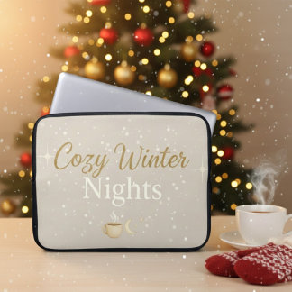Cozy Winter Nights: Aesthetic Watercolor Laptop Sl Laptop Sleeve