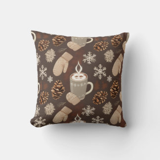 Cozy Winter Pattern-Minimalist Aesthetic Art Throw Pillow