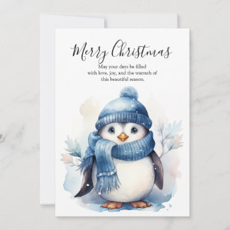 Cozy Winter Penguin Holiday Card
